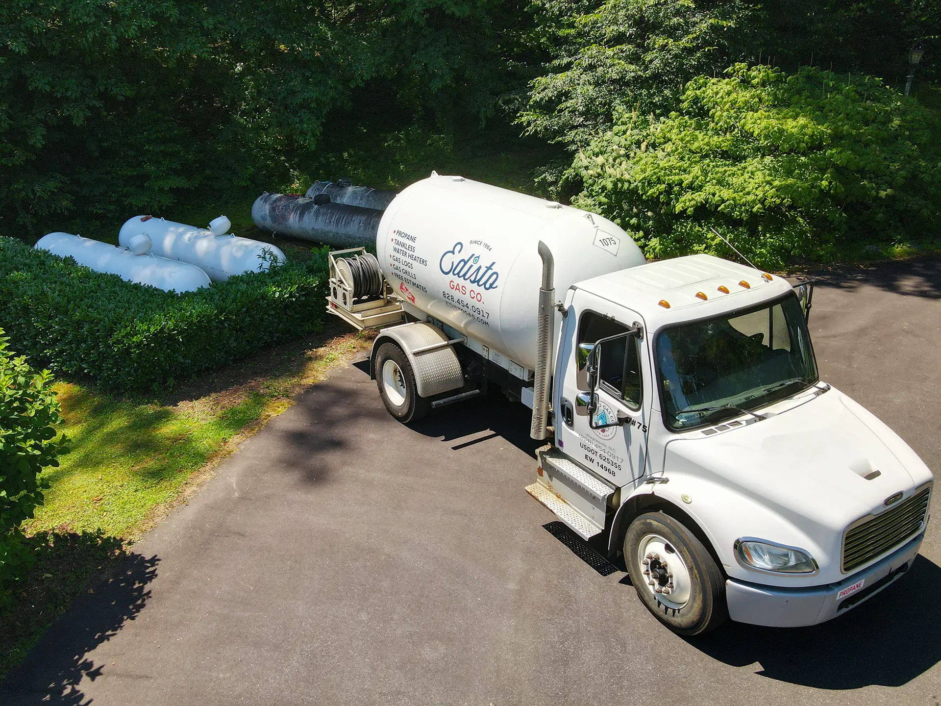 Propane tank installation for construction site