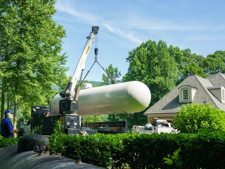On-site propane equipment installation for construction